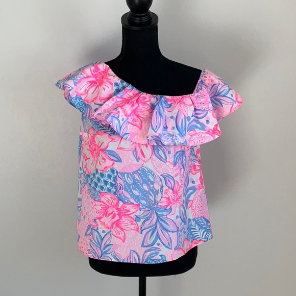 Floral Ruffle Off-Shoulder Top - Picture 6 of 9